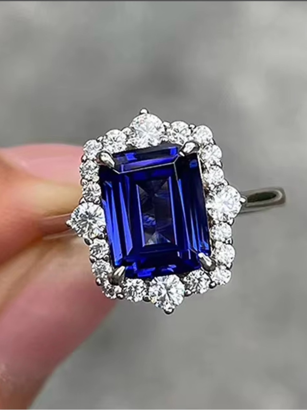 Blue Sapphire Sterling Silver Ring